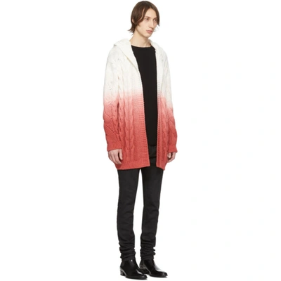 Shop Saint Laurent White And Pink Baja Hoodie Cardigan In 9090 Natros