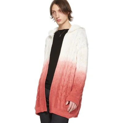 Shop Saint Laurent White And Pink Baja Hoodie Cardigan In 9090 Natros