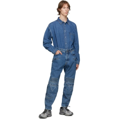 Shop Vetements Blue Washed Denim Shirt In Medium Blue