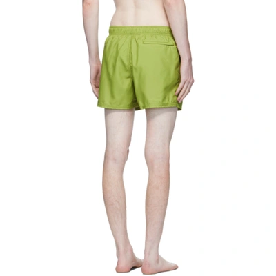 Shop Givenchy Green Logo Swim Shorts In 306-olive G