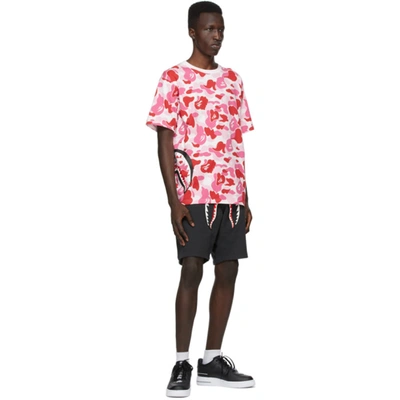 Shop Bape Pink Camo Side Shark T-shirt In Pnk