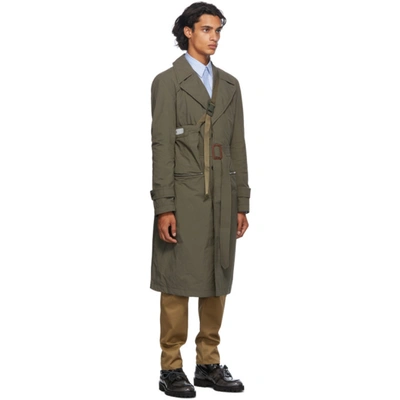 Shop Maison Margiela Green Recycled Packable Trench Coat In 727 Militar