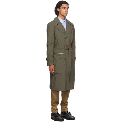 Shop Maison Margiela Green Recycled Packable Trench Coat In 727 Militar