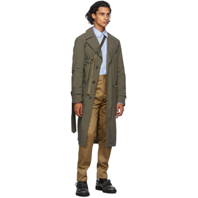 Shop Maison Margiela Green Recycled Packable Trench Coat In 727 Militar