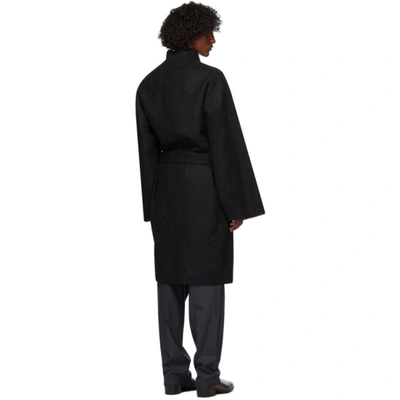 Shop Lemaire Black Kimono Coat In 999 Black