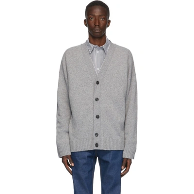 Shop Opening Ceremony Grey Wool & Cashmere Cardigan In Grey Melang