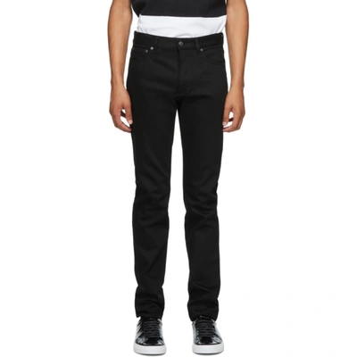 Shop Givenchy Black Raw Edge Slim-fit Jeans In 001-black