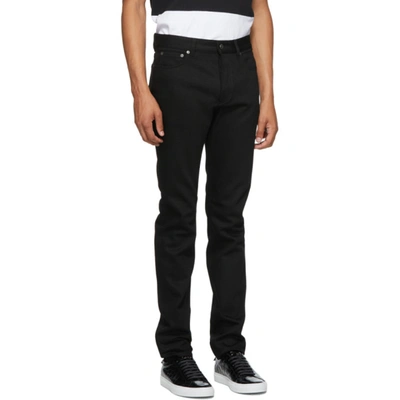 Shop Givenchy Black Raw Edge Slim-fit Jeans In 001-black