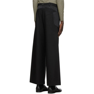 Shop Marine Serre Black Large Tailor Pants