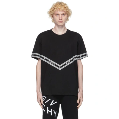 Shop Givenchy Black Logo Chain T-shirt In 001-black