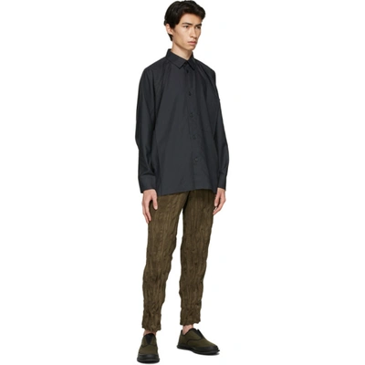 Shop Issey Miyake Khaki Corduroy Twisted Trousers In 45 Brown