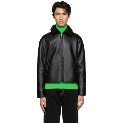 Shop Rassvet Black Faux-leather Jacket In 1 Black