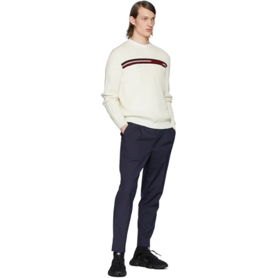 Shop Moncler White Knit Crewneck Sweater In 034 White