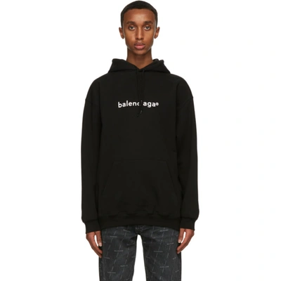 Shop Balenciaga Black New Copyright Medium Fit Hoodie In 1070 Black/