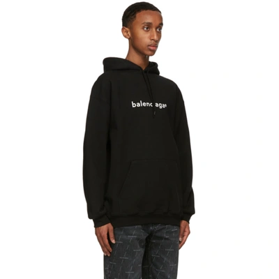 Shop Balenciaga Black New Copyright Medium Fit Hoodie In 1070 Black/