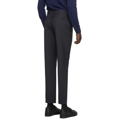 Shop Apc Navy Dorian Pinstripe Trousers In Iak Dknavy