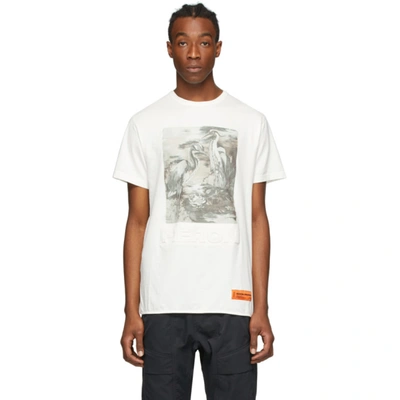 Shop Heron Preston Off-white 'heron' T-shirt In 0188 Whtmul