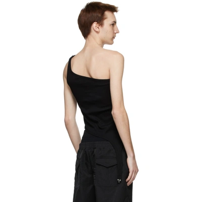 Shop Dion Lee Black Shoulder Hook Tank Top