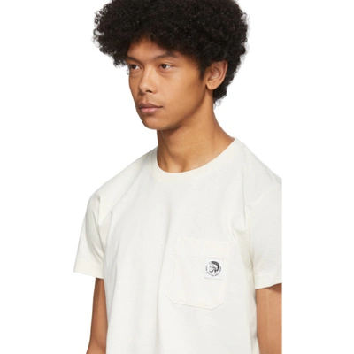 Shop Diesel Off-white Works T-shirt In 129a White