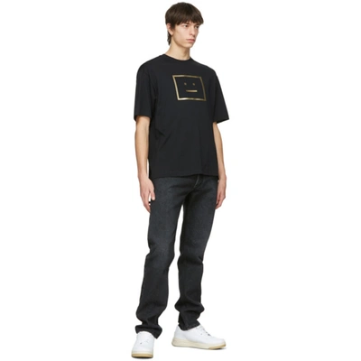 Shop Acne Studios Black Metallic Logo T-shirt