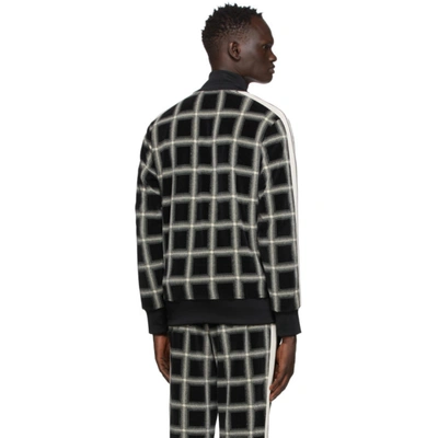 Shop Palm Angels Black & Beige Houndstooth Track Jacket In Black/camel