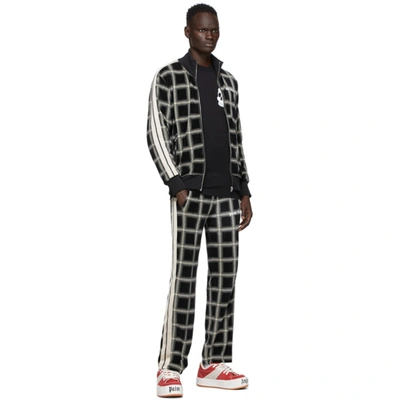 Shop Palm Angels Black & Beige Houndstooth Track Jacket In Black/camel