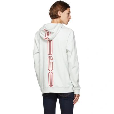 Shop Hugo Off-white Dondy Hoodie In 106 Natural