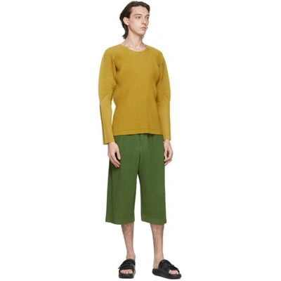 Shop Issey Miyake Yellow A-poc Long Sleeve T-shirt In 52 Yellow