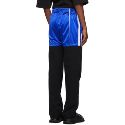 Shop Balenciaga Blue & Black Patched Jogger Pants In 4210royal