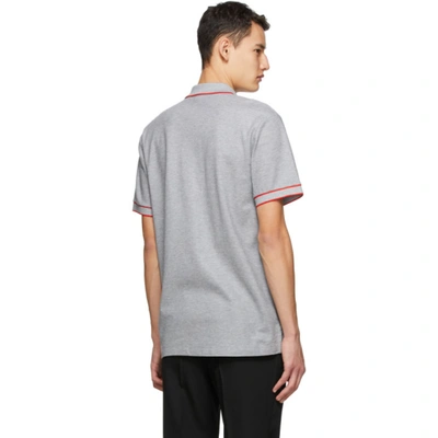 Shop Burberry Grey Icon Stripe Polo In P Gry Melan