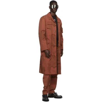 Shop Marine Serre Orange Regenerated Military Coat In 8 Terracott