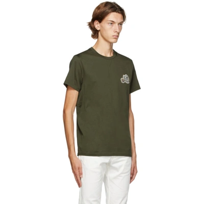 Moncler Double-logo Cotton T-shirt In Green | ModeSens