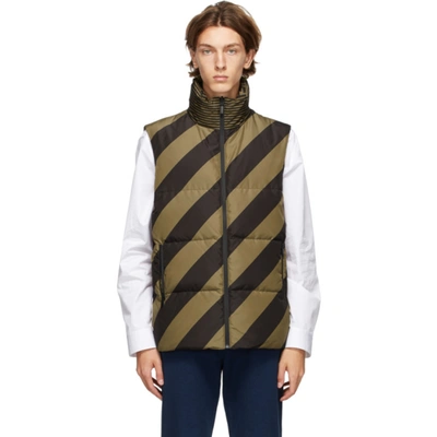 Shop Fendi Reversible Tan & Black Down 'forever ' Puffer Vest In F13iz Tobac