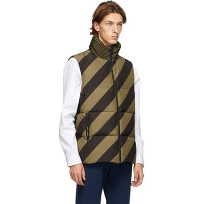 Shop Fendi Reversible Tan & Black Down 'forever ' Puffer Vest In F13iz Tobac