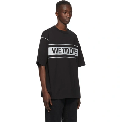 Shop We11 Done Black Reflective Logo T-shirt