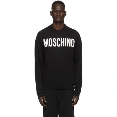 Shop Moschino Black Logo Sweatshirt In J1555 Black