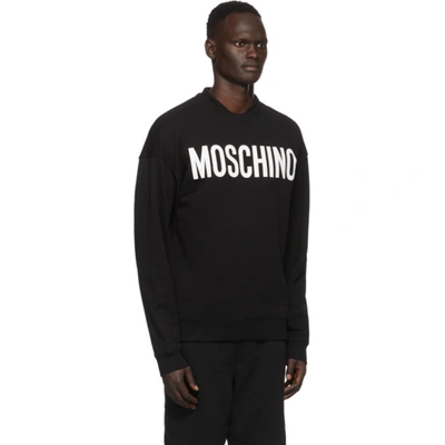 Shop Moschino Black Logo Sweatshirt In J1555 Black