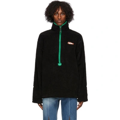 Shop Ader Error Black Half Zip-up Sweatshirt