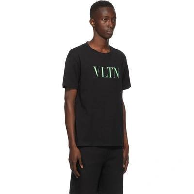 VALENTINO 黑色 AND 绿色“VLTN” T 恤