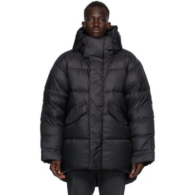 Shop Acne Studios Black Down Nylon Coat