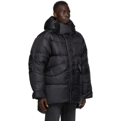 Shop Acne Studios Black Down Nylon Coat