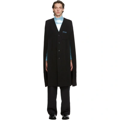 Shop Raf Simons Black Labo Cape Coat In 009960 Blkb