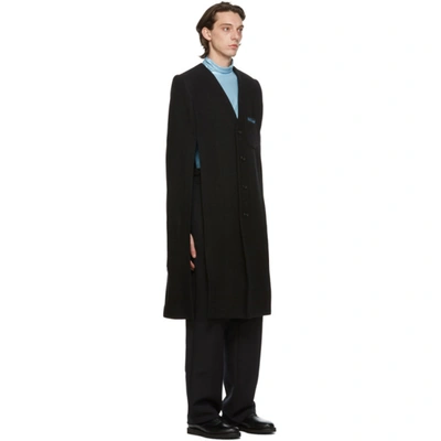 Shop Raf Simons Black Labo Cape Coat In 009960 Blkb