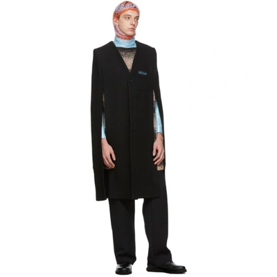 Shop Raf Simons Black Labo Cape Coat In 009960 Blkb