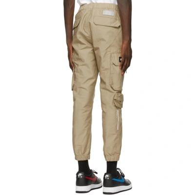 Shop Aape By A Bathing Ape Beige Logo Cargo Pants In Bgx Beige