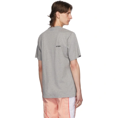 Shop Vetements Grey Logo Front Back T-shirt