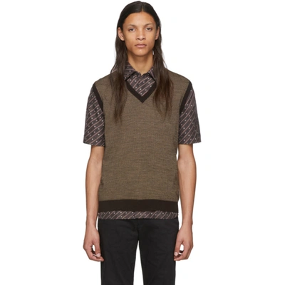 Shop Fendi Brown Wool 'forever ' Vest In F1a6x Moka