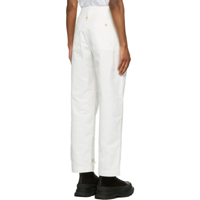 Shop Alexander Mcqueen White Cotton Trousers In 9000 White