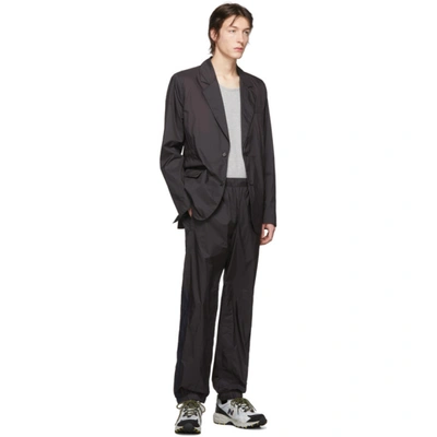 Shop Acne Studios Black Ripstop Track Trousers