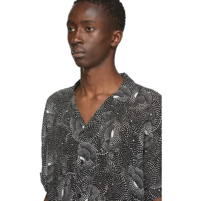 Shop Saint Laurent Black Dotted Spiral Georgette Shirt In 1095 Noircr